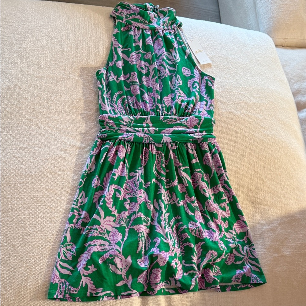 Lilly Pulitzer Green and Purple Floral dress